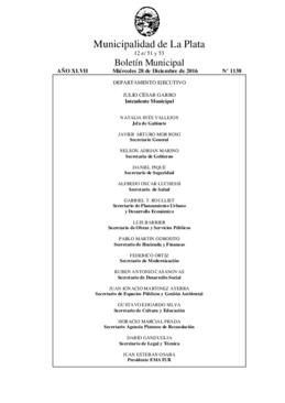 Boletín Municipal nº 1138 - miércoles, 28 de diciembre de 2016
