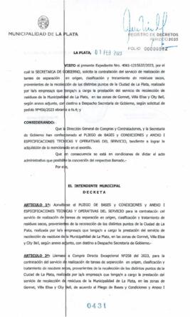 Decreto nº 431 de 2023, GARRO, Julio cesar