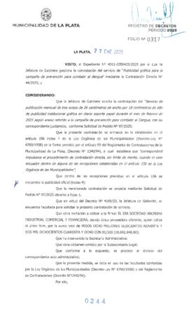 Decreto nº 244 de 2025, ALAK, Julio Cesar