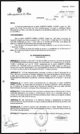 Decreto n° 803 de 2005, Alak, Julio Cesar