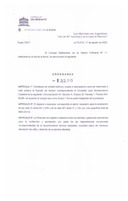Ordenanza nº 12290 de 2022