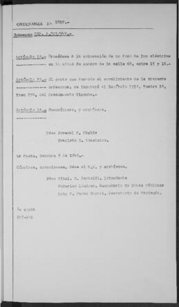 Ordenanza n° 1807 de 1949