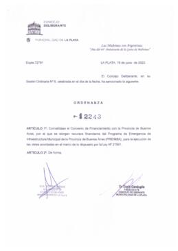 Ordenanza nº 12243 de 2022