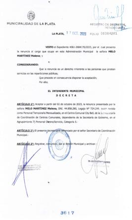 Decreto nº 3617 de 2023, GARRO, Julio cesar