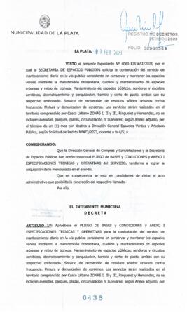 Decreto nº 438 de 2023, GARRO, Julio cesar