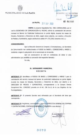Decreto nº 3070 de 2022, GARRO, Julio cesar