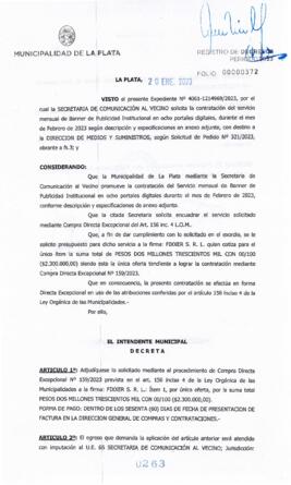 Decreto nº 263 de 2023, GARRO, Julio cesar