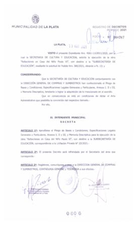 Decreto nº 606 de 2021, GARRO, Julio cesar