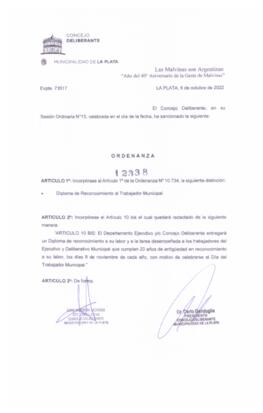 Ordenanza nº 12338 de 2022