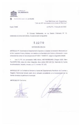 Ordenanza nº 12270 de 2022