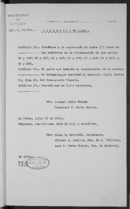 Ordenanza n° 1606 de 1949