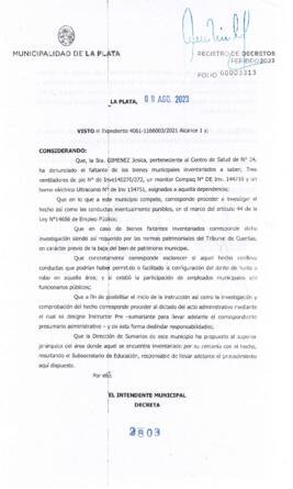 Decreto nº 2803 de 2023, Garro, Julio Cesar