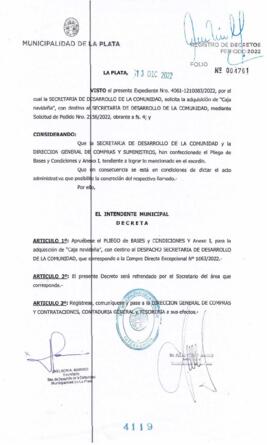 Decreto nº 4119 de 2022, GARRO, Julio cesar