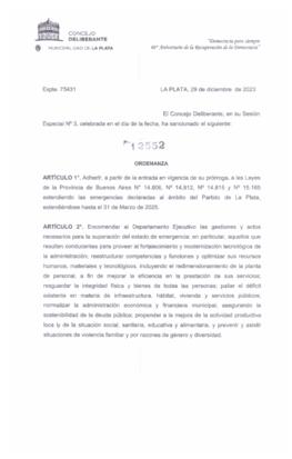 Ordenanza nº 12552 de 2023