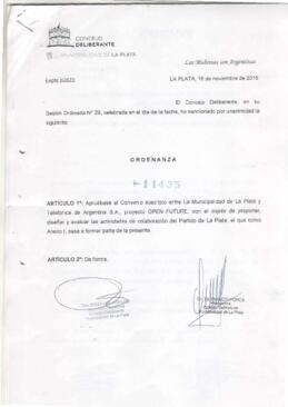 Ordenanza nº 11435 de 2016