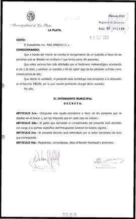 Decreto n° 2260 de 2013, Bruera, Oscar Pablo