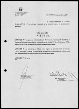 Ordenanza n° 10884 de 2011