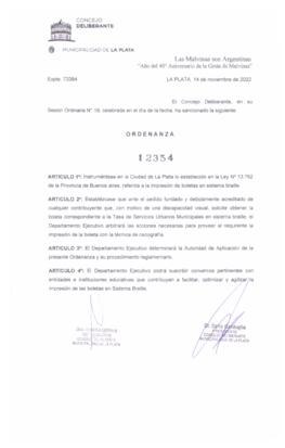 Ordenanza nº 12354 de 2022