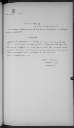 Ordenanza n° 0063 de 1927