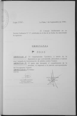 Ordenanza n° 8938 de 1998