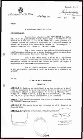 Decreto n° 96 de 2005, Alak, Julio Cesar