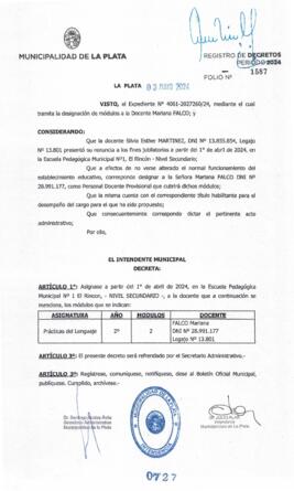 Decreto nº 727 de 2024, ALAK, Julio Cesar
