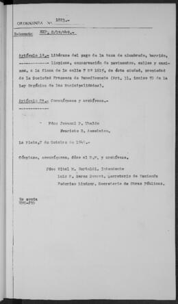 Ordenanza n° 1823 de 1949