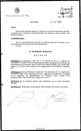 Decreto n° 2494 de 2013, Bruera, Oscar Pablo
