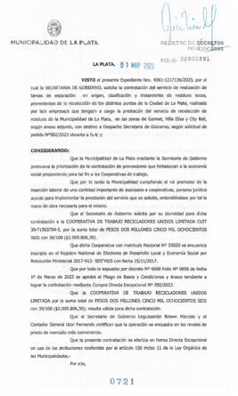Decreto nº 721 de 2023, GARRO, Julio cesar