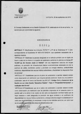 Ordenanza n° 11313 de 2015
