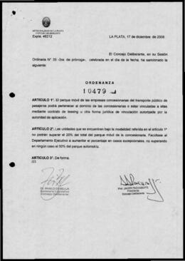 Ordenanza n° 10479 de 2008