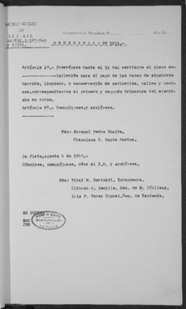 Ordenanza n° 1633 de 1949
