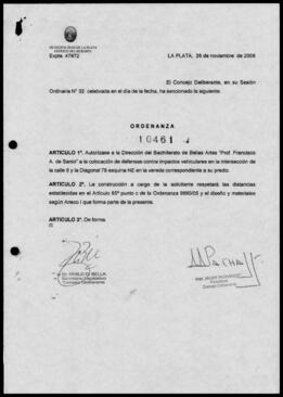 Ordenanza n° 10461 de 2008