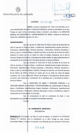 Decreto nº 468 de 2023, GARRO, Julio cesar