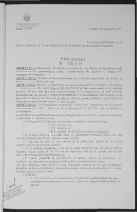 Ordenanza n° 9598 de 2003