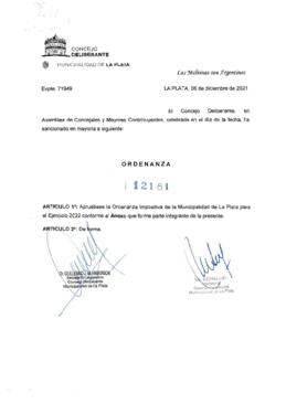 Ordenanza nº 12181 de 2021