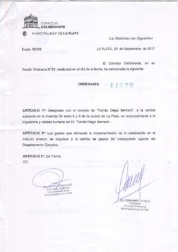 Ordenanza nº 11570 de 2017