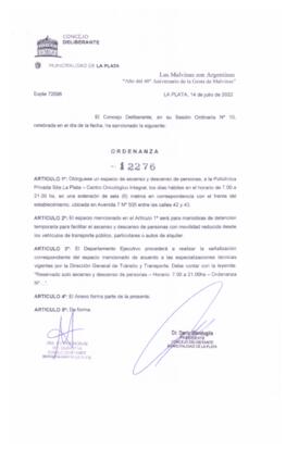 Ordenanza nº 12276 de 2022