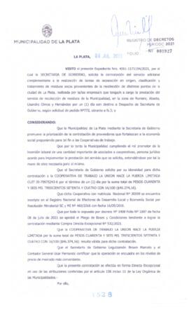 Decreto nº 1528 de 2021, GARRO, Julio cesar