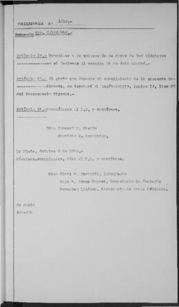 Ordenanza n° 1816 de 1949