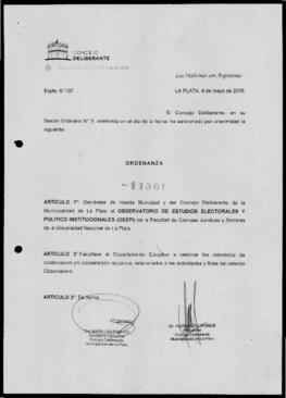 Ordenanza n° 11361 de 2016