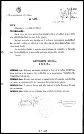 Decreto n° 1646 de 2013, Bruera, Oscar Pablo