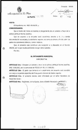 Decreto n° 27 de 2005, Alak, Julio Cesar