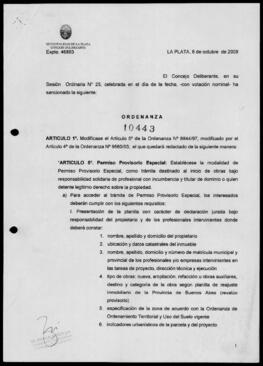 Ordenanza n° 10443 de 2008