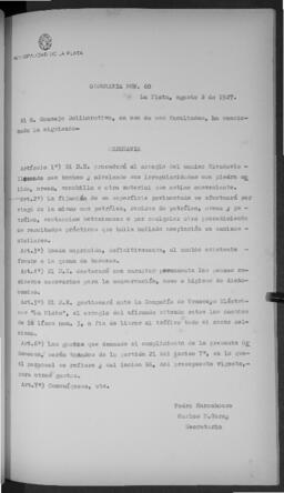 Ordenanza n° 0060 de 1927