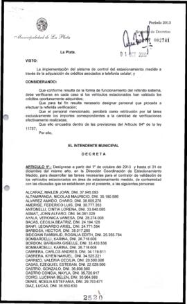 Decreto n° 2520 de 2013, Bruera, Oscar Pablo