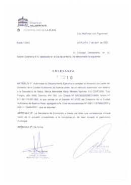 Ordenanza nº 12216 de 2022