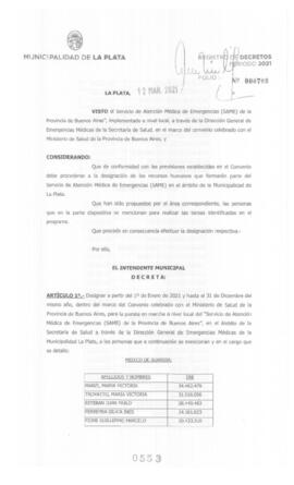 Decreto nº 553 de 2021, GARRO, Julio cesar