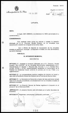 Decreto n° 821 de 2005, Alak, Julio Cesar