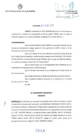 Decreto nº 252 de 2025, ALAK, Julio Cesar